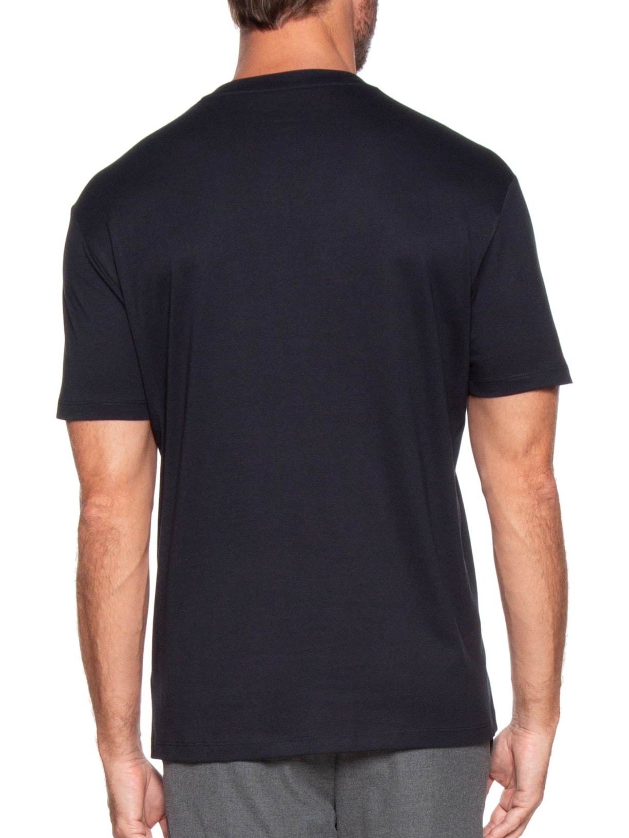 Camiseta Masculina Manga Curta Estampada Azul Armani Exchange