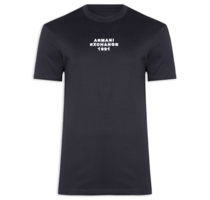 Camiseta Masculina Manga Curta Estampada - Azul