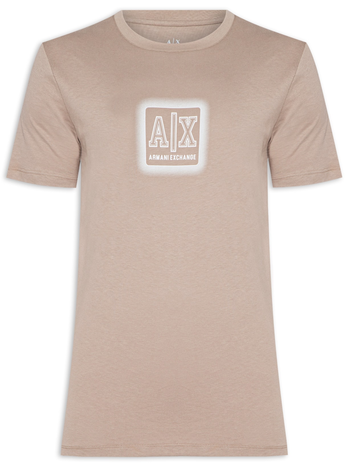 Camiseta Masculina Manga Curta Estampada - Bege