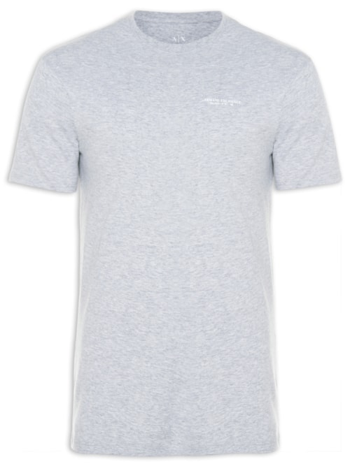 Camiseta Masculina Manga Curta Estampada - Cinza
