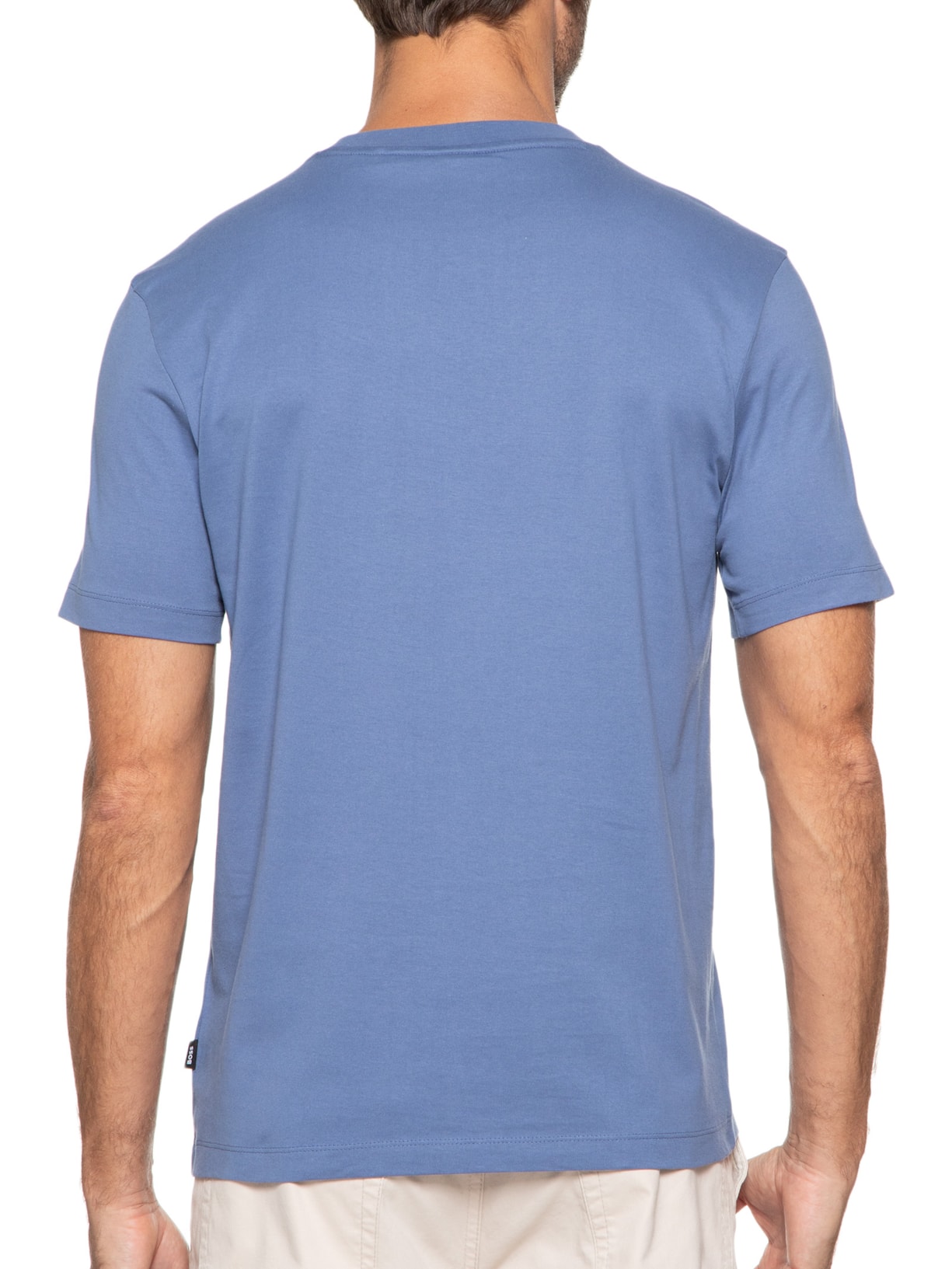 Camiseta Masculina Manga Curta Estampada Tiburt Azul Boss