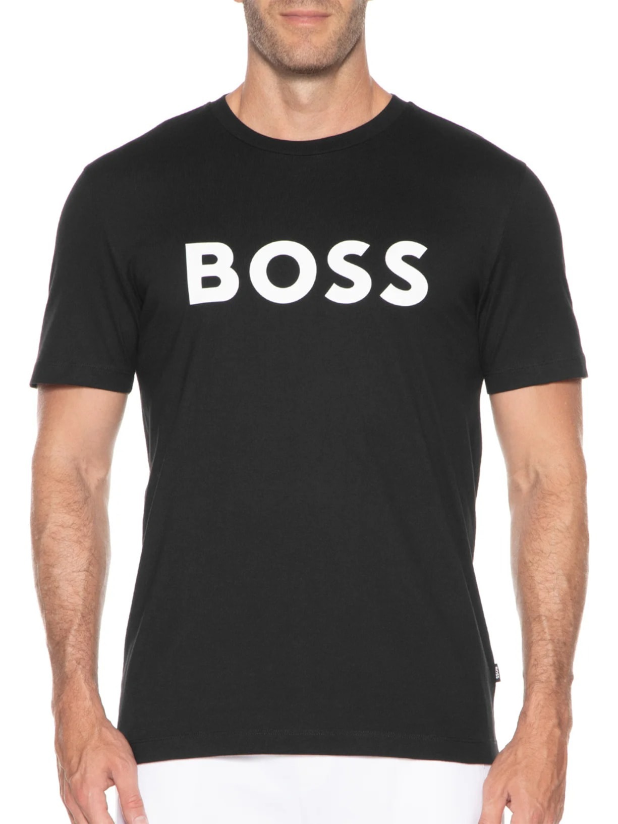 Camiseta Masculina Manga Curta Estampada Tiburt Preto Boss