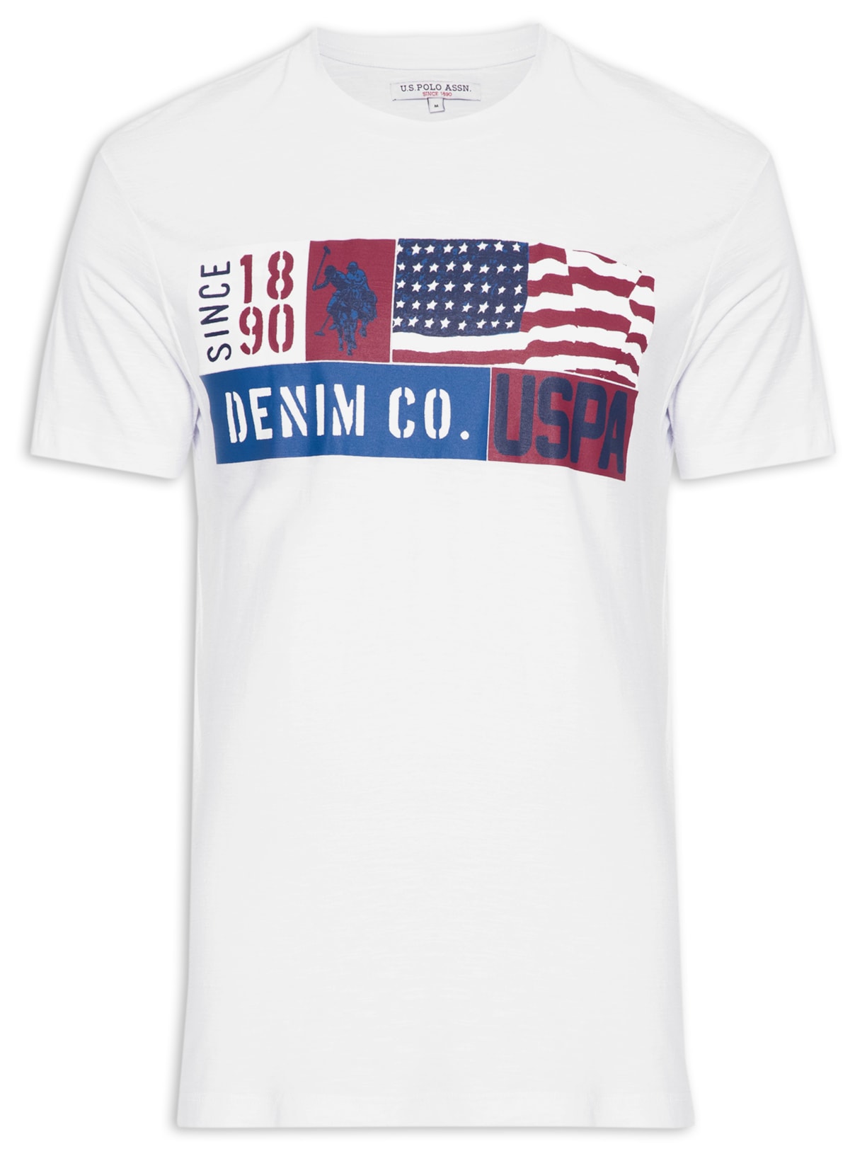 Camiseta Masculina Manga Curta Flame Gola Careca Regular Fit Com Estampa - Branco