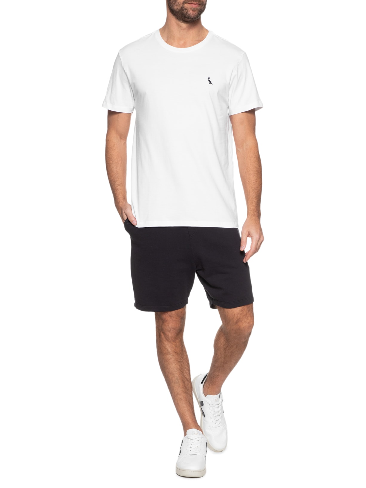 Camiseta Masculina Manga Curta Gola Care  Off White Reserva