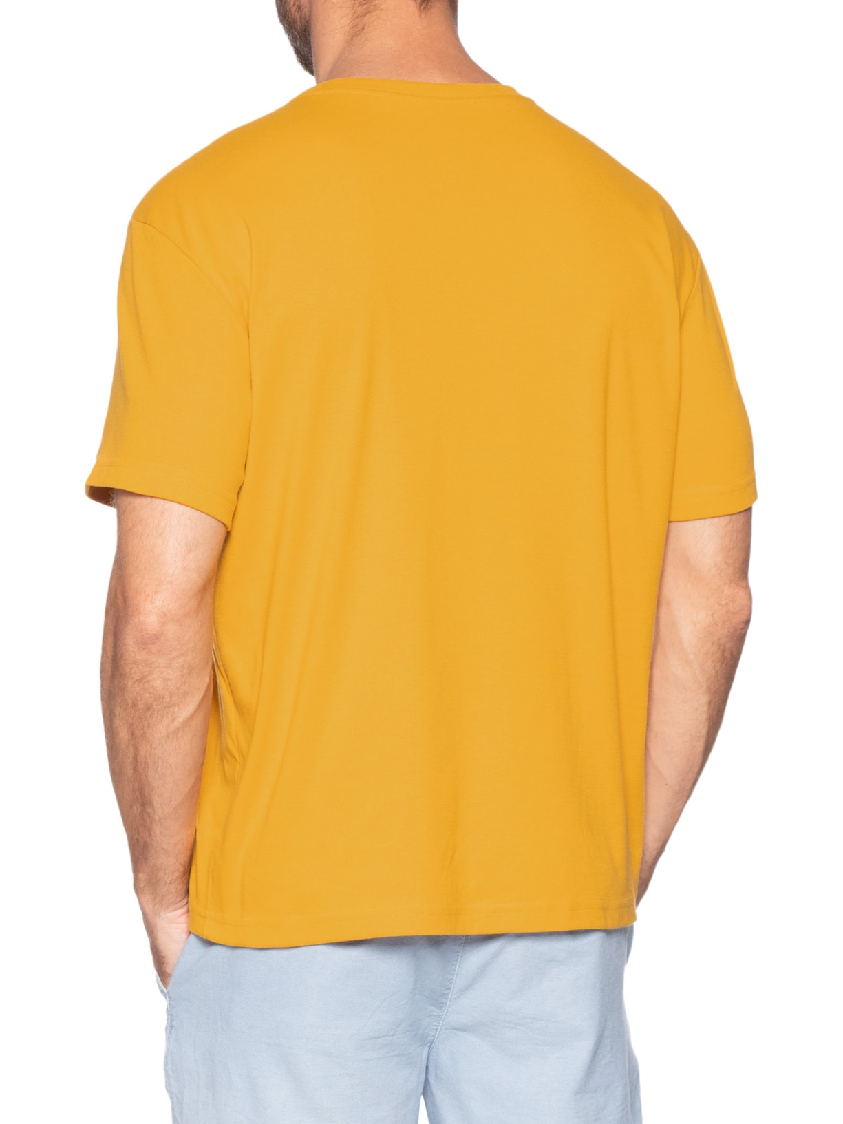 Camiseta Masculina Manga Curta Gola Careca Arpoador Symbol Over Amarelo Osklen