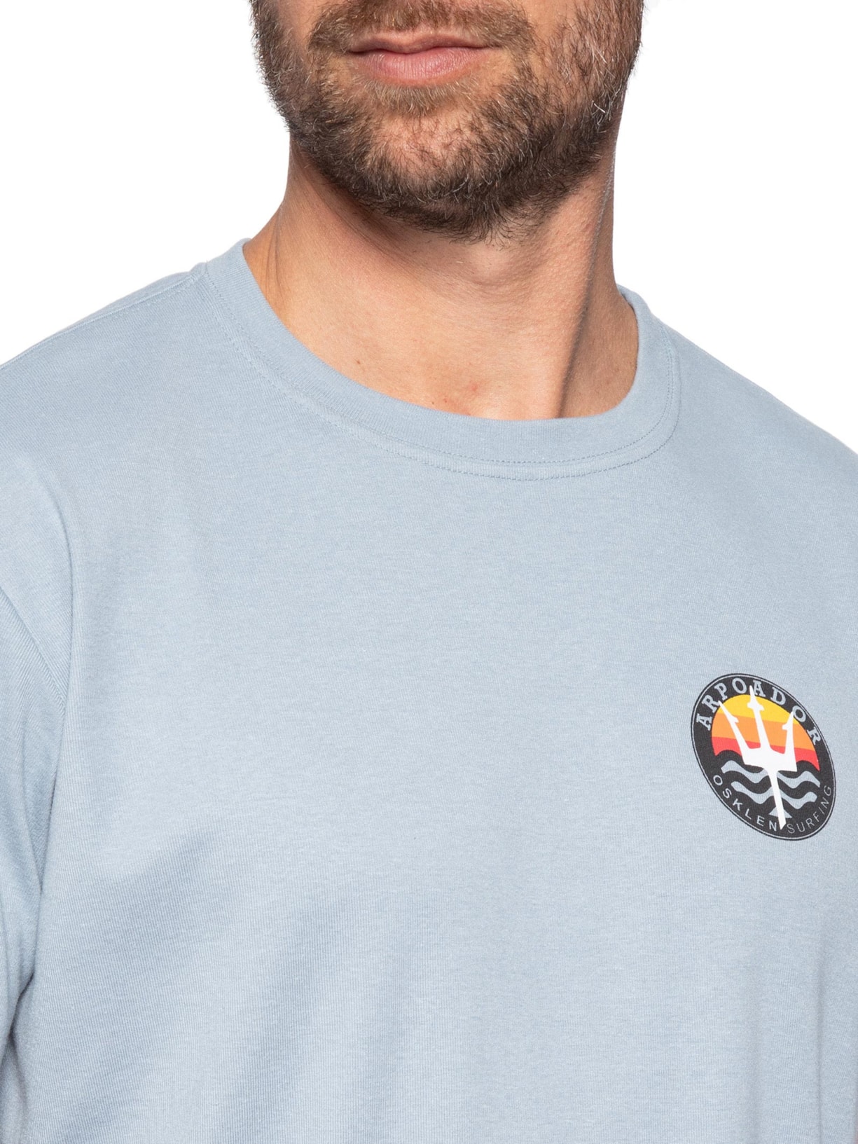 Camiseta Masculina Manga Curta Gola Careca Arpoador Symbol Over Azul Osklen