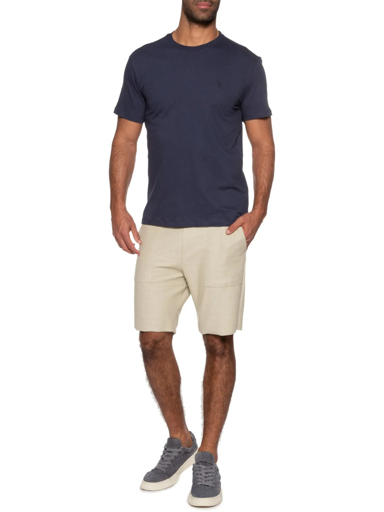 Camiseta Masculina Manga Curta Gola Careca Azul Reserva