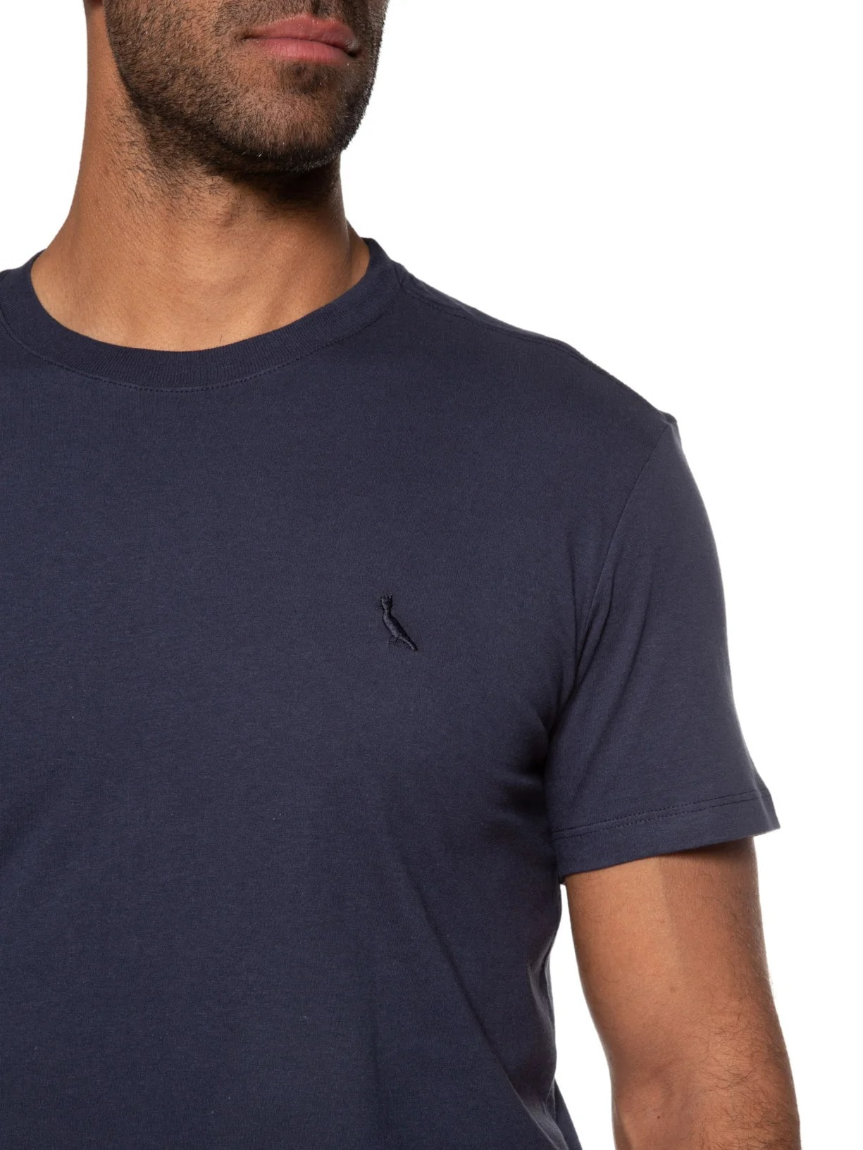 Camiseta Masculina Manga Curta Gola Careca Azul Reserva