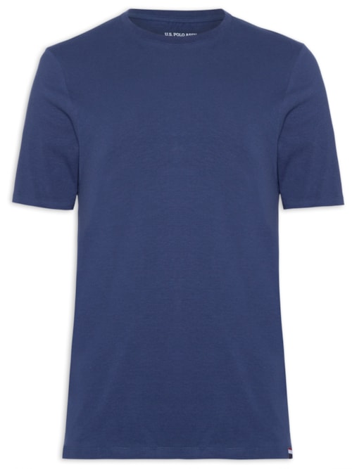Camiseta Masculina Manga Curta Gola Careca - Azul