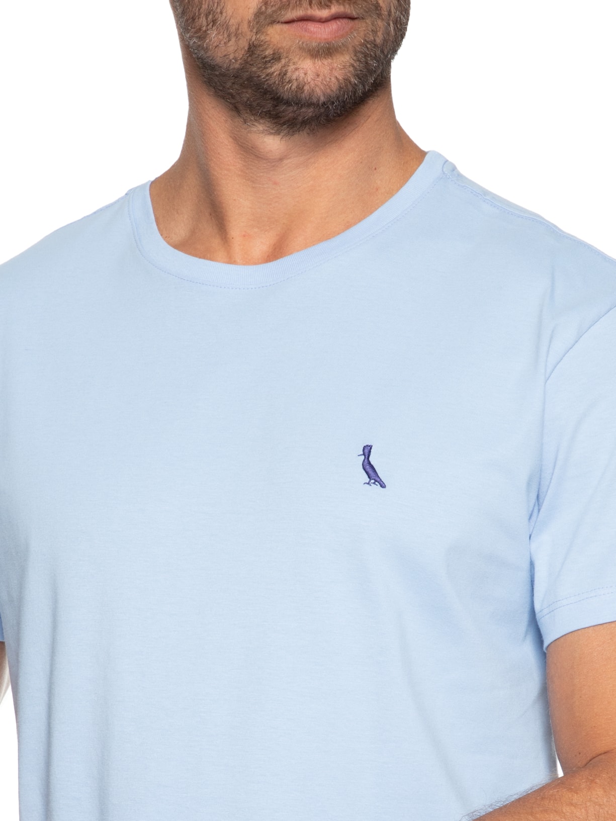Camiseta Masculina Manga Curta Gola Careca Azul Reserva
