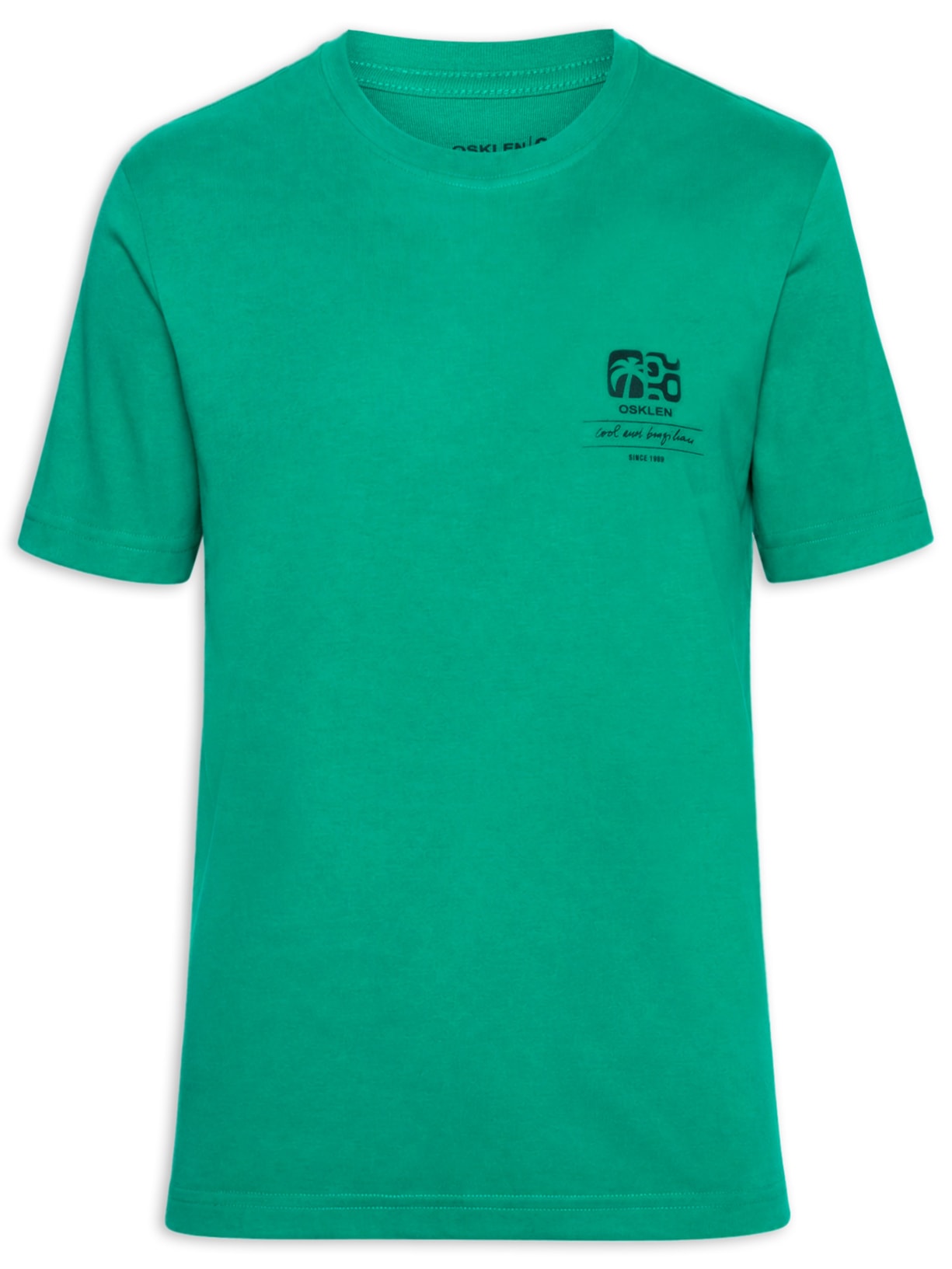 Camiseta Masculina Manga Curta Gola Careca Big Vintage Verde Osklen