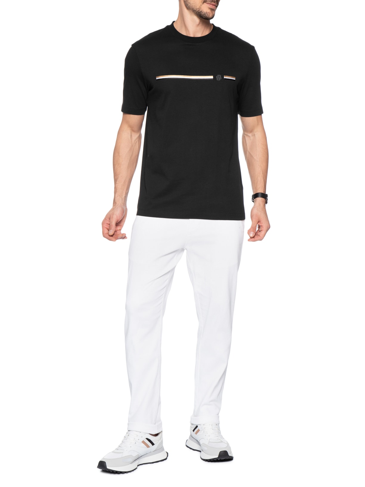 Camiseta Masculina Manga Curta Gola Careca C-Taut 41 Preto Boss