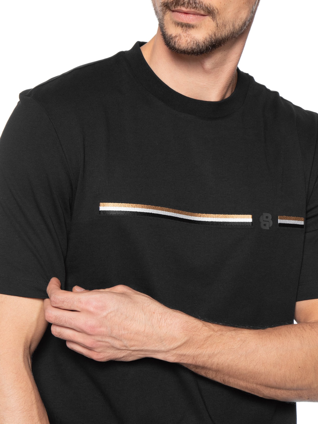 Camiseta Masculina Manga Curta Gola Careca C-Taut 41 Preto Boss
