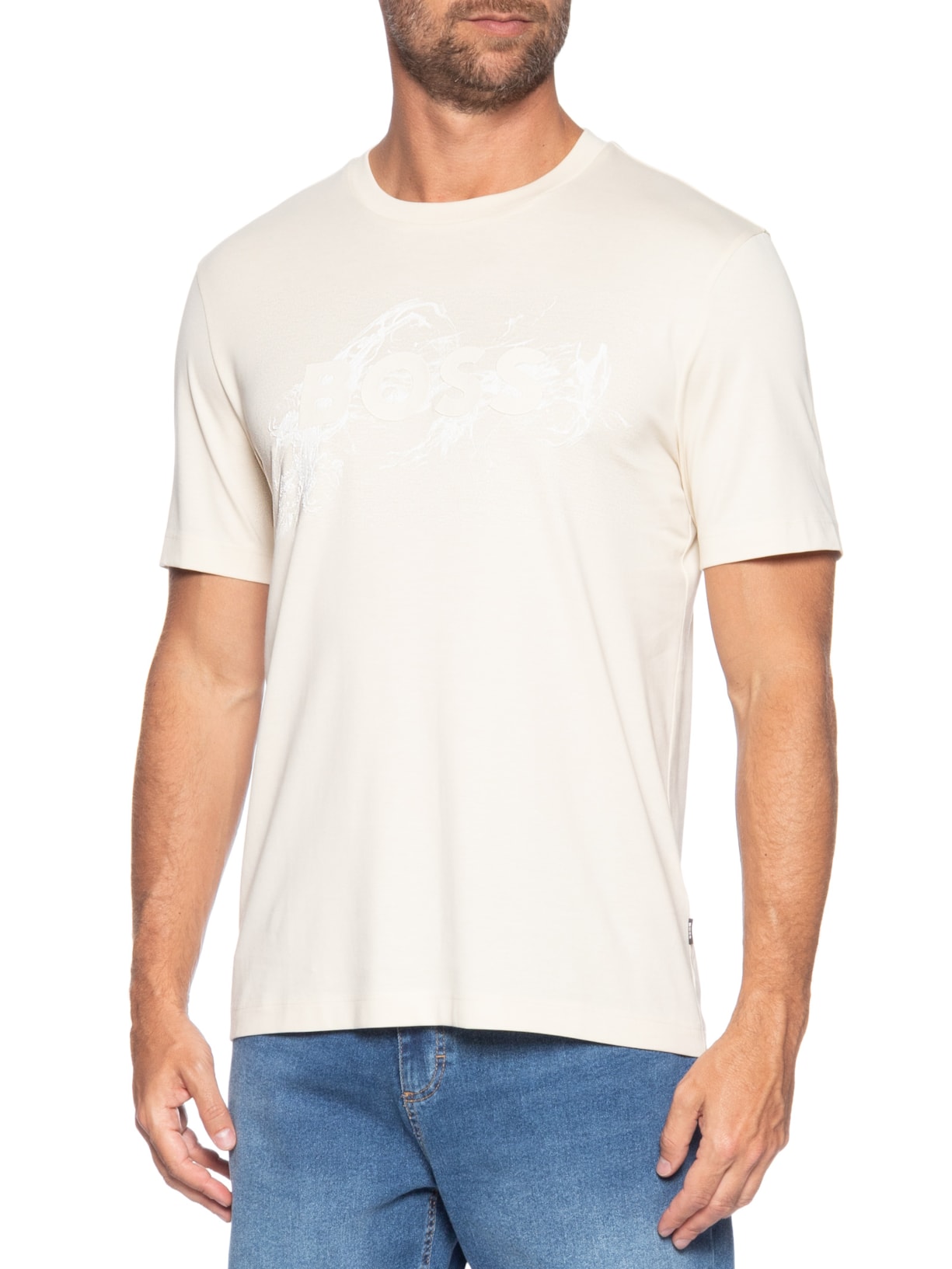 Camiseta Masculina Manga Curta Gola Careca C-Thompson  Branco Boss