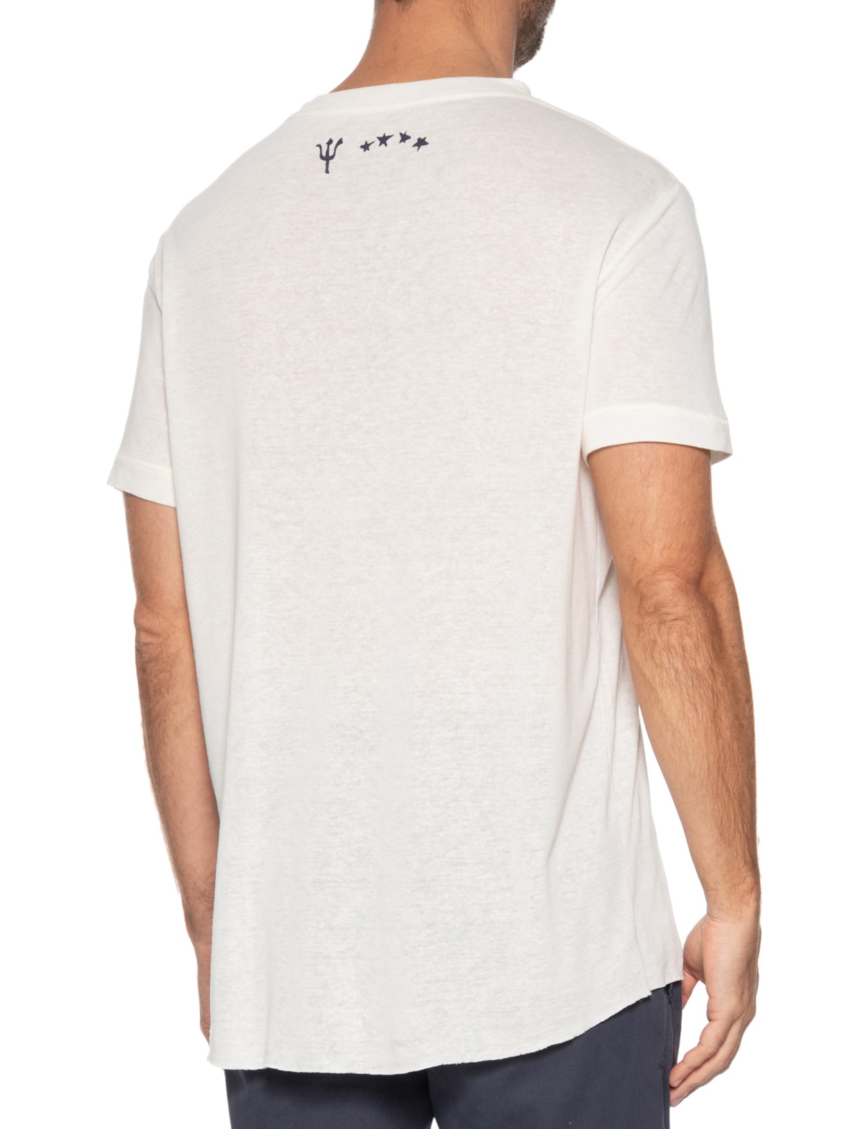 Camiseta Masculina Manga Curta Gola Careca Caiçara Sol   Branco Osklen