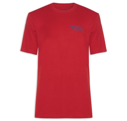 Camiseta Masculina Manga Curta Gola Careca Carimbo Itm - Vermelho