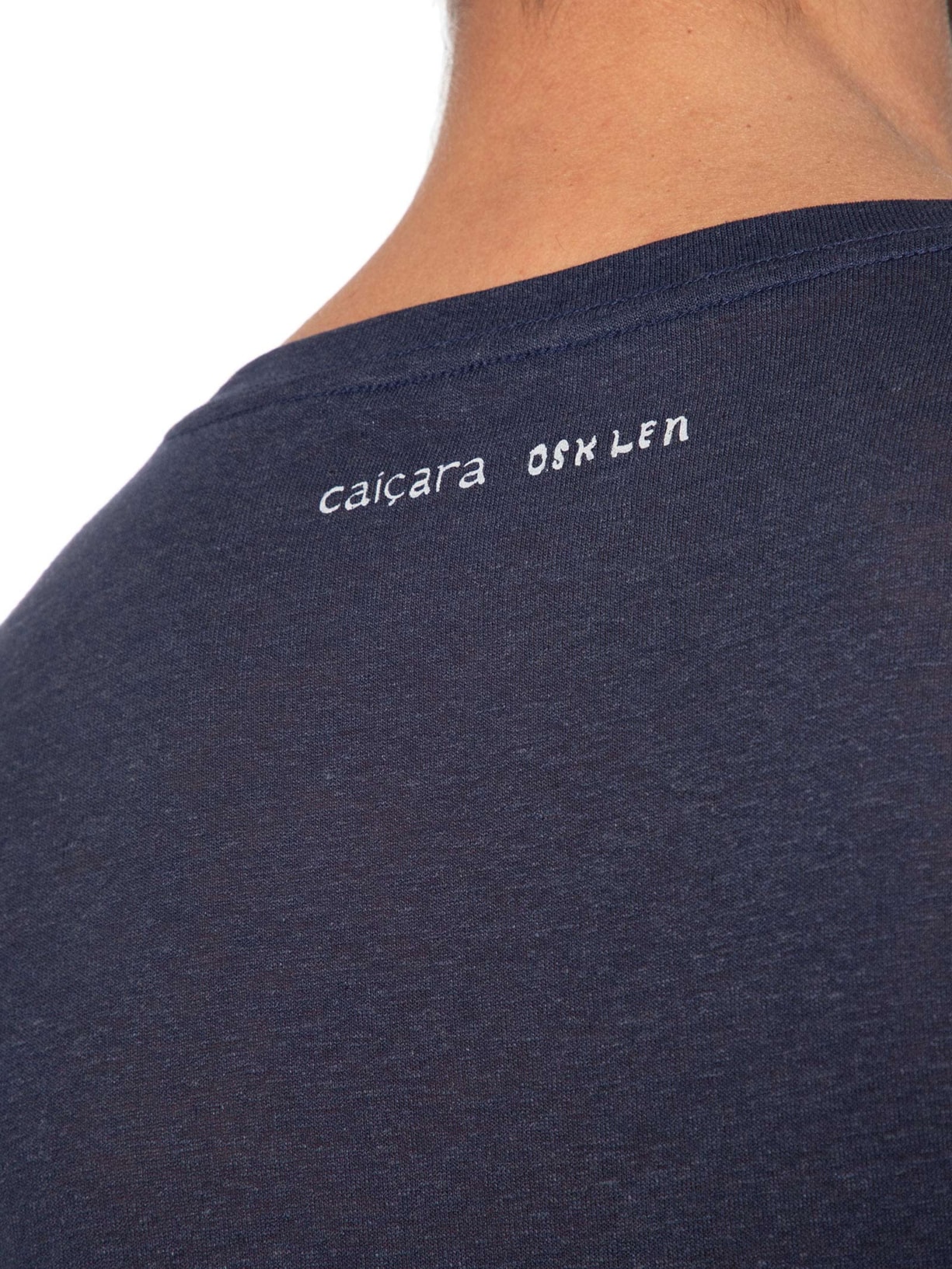 Camiseta Masculina Manga Curta Gola Careca Casa Da Ancora Light Linen Azul Osklen