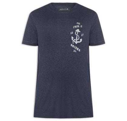 Camiseta Masculina Manga Curta Gola Careca Casa Da Ancora Light Linen - Azul