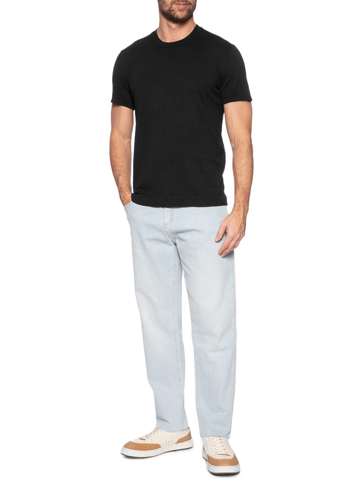 Camiseta Masculina Manga Curta Gola Careca Classic Cotton Preto Osklen
