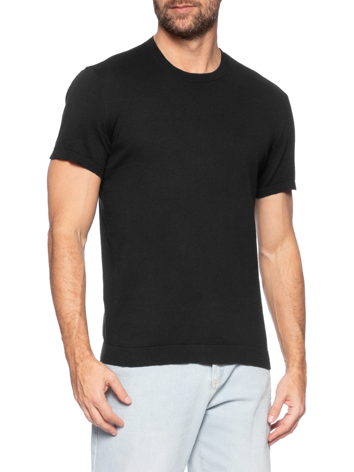 Camiseta Masculina Manga Curta Gola Careca Classic Cotton Preto Osklen