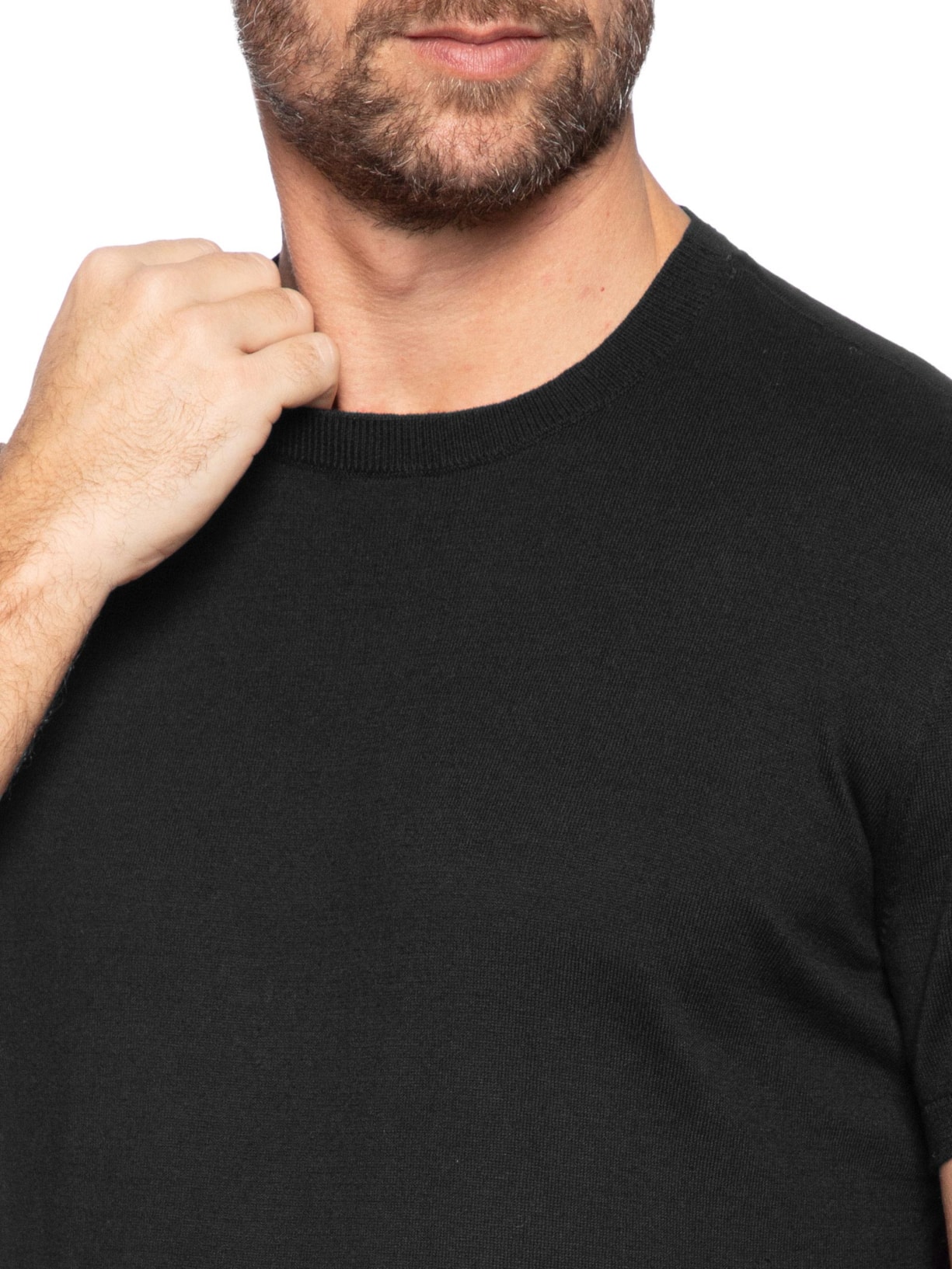 Camiseta Masculina Manga Curta Gola Careca Classic Cotton Preto Osklen