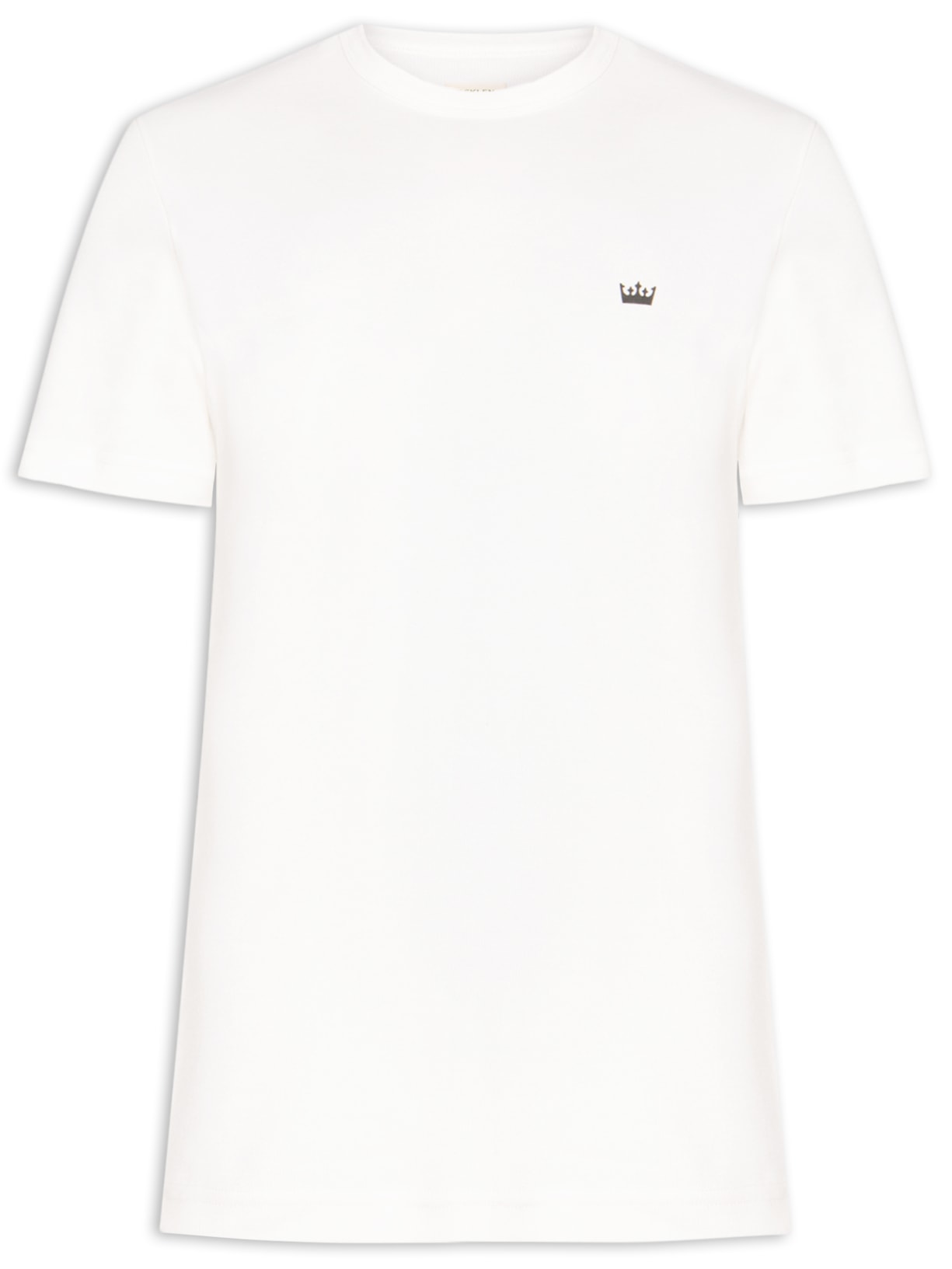 Camiseta Masculina Manga Curta Gola Careca Coroa Ribbed Branco Osklen