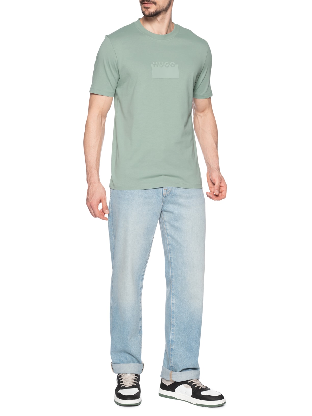 Camiseta Masculina Manga Curta Gola Careca Delastio Verde Hugo