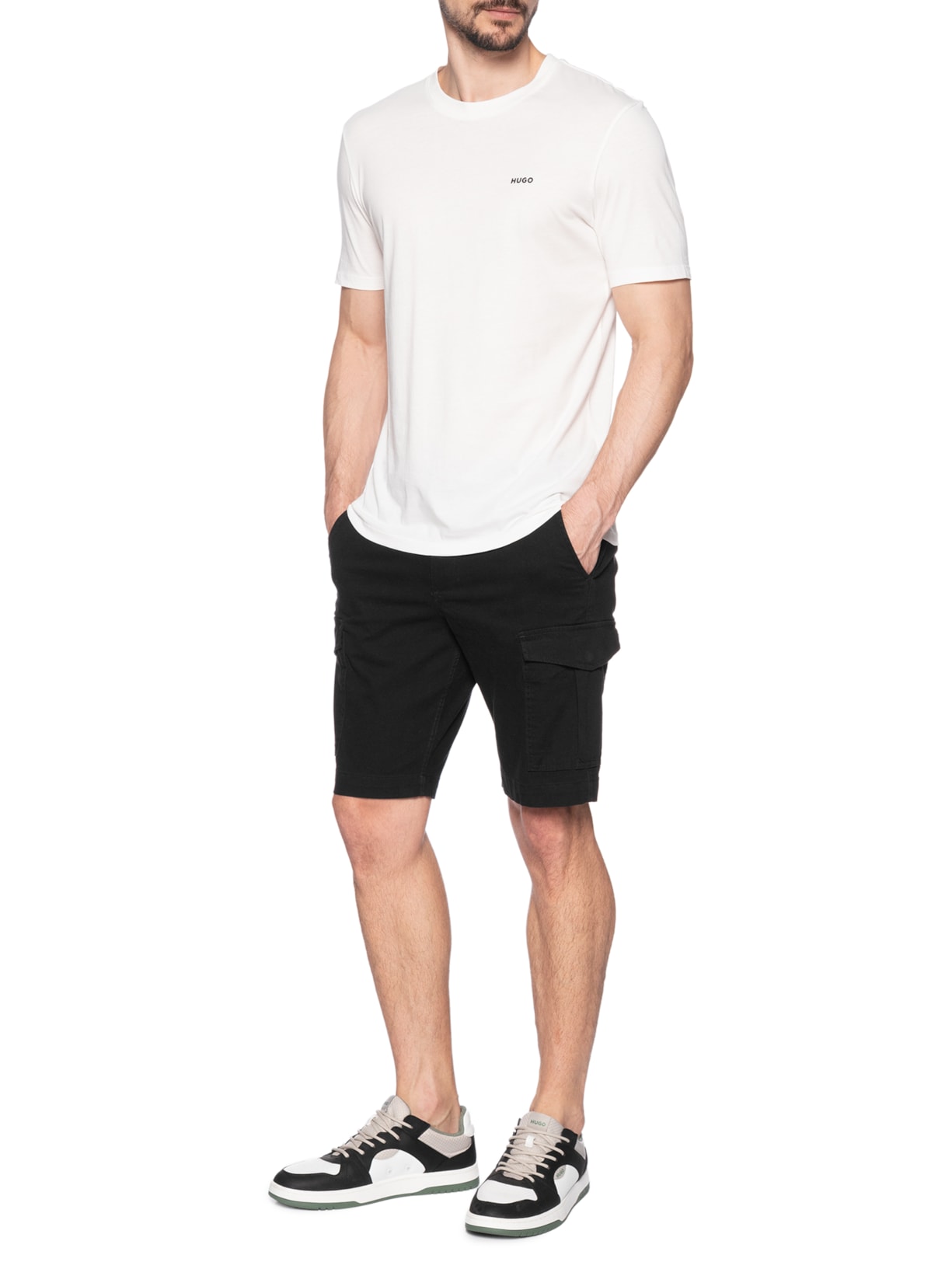 Camiseta Masculina Manga Curta Gola Careca Dero Off White Hugo