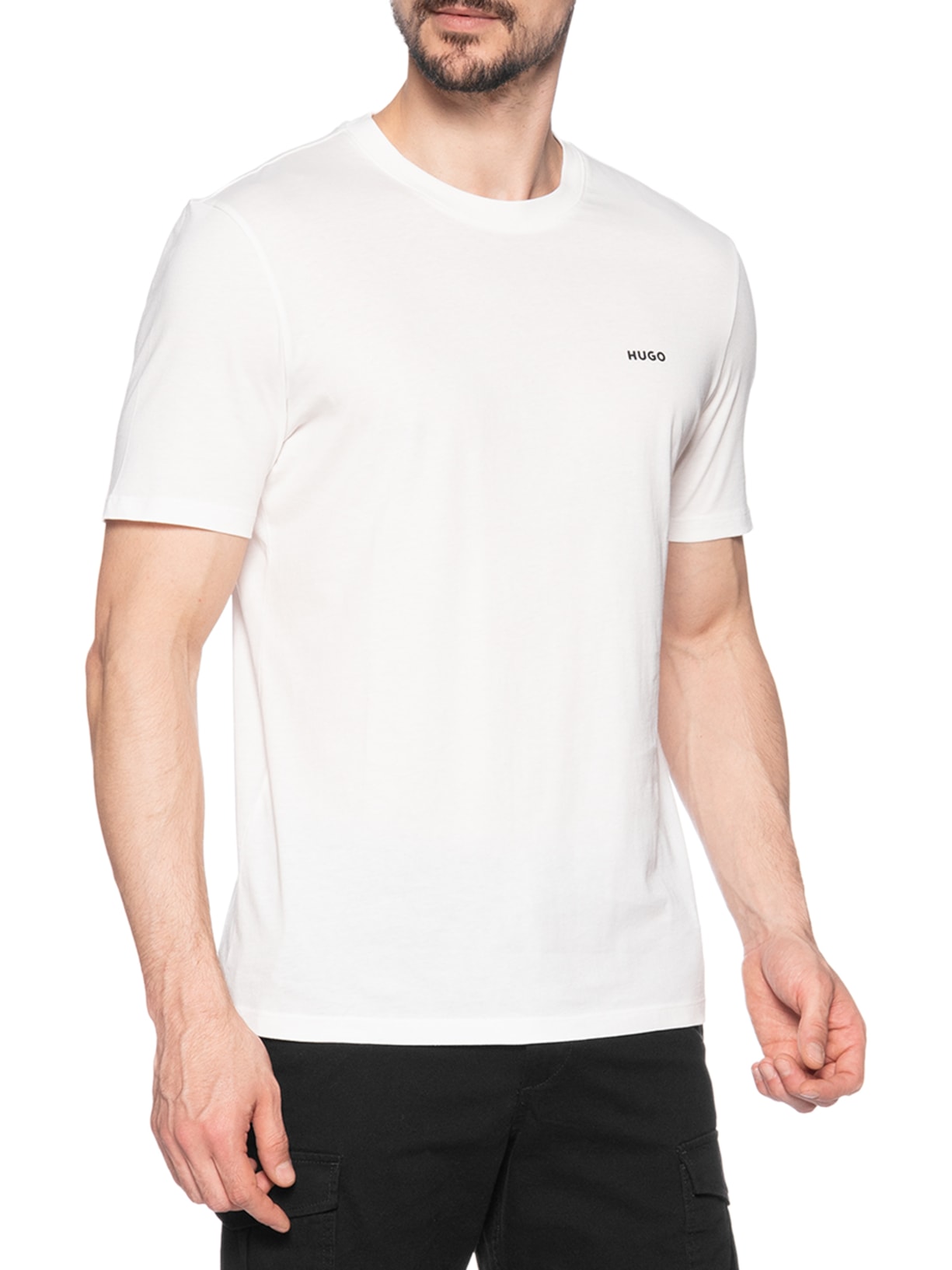 Camiseta Masculina Manga Curta Gola Careca Dero Off White Hugo