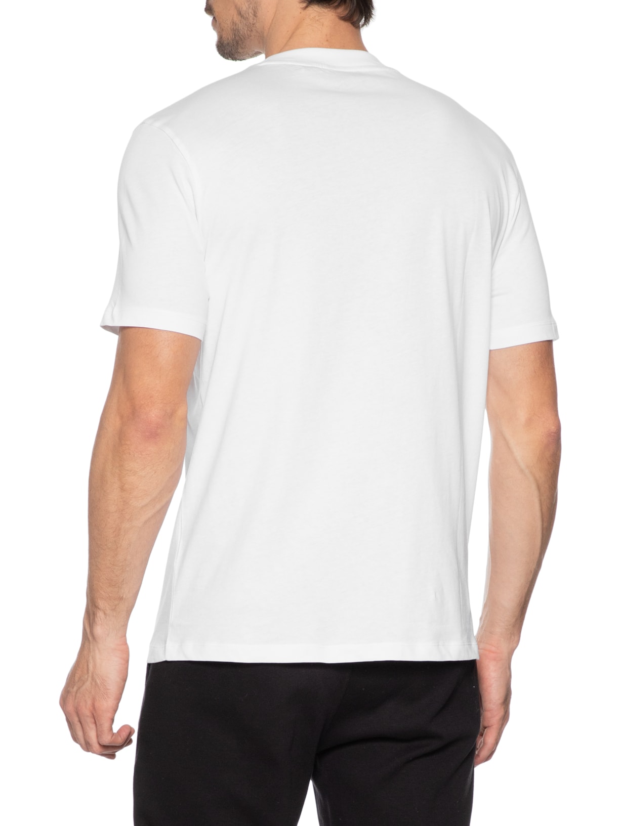 Camiseta Masculina Manga Curta Gola Careca Dobero  Branco Hugo