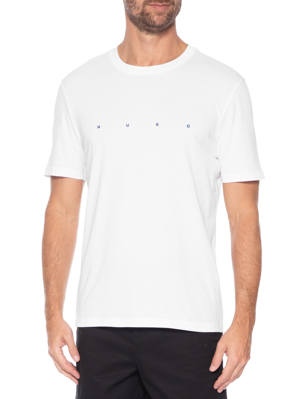 Camiseta Masculina Manga Curta Gola Careca Dorosi Branco Hugo