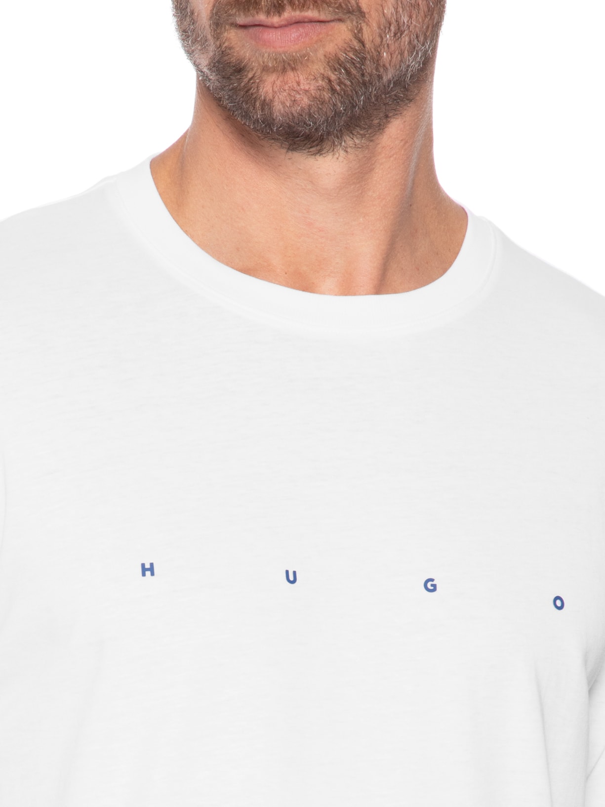 Camiseta Masculina Manga Curta Gola Careca Dorosi Branco Hugo
