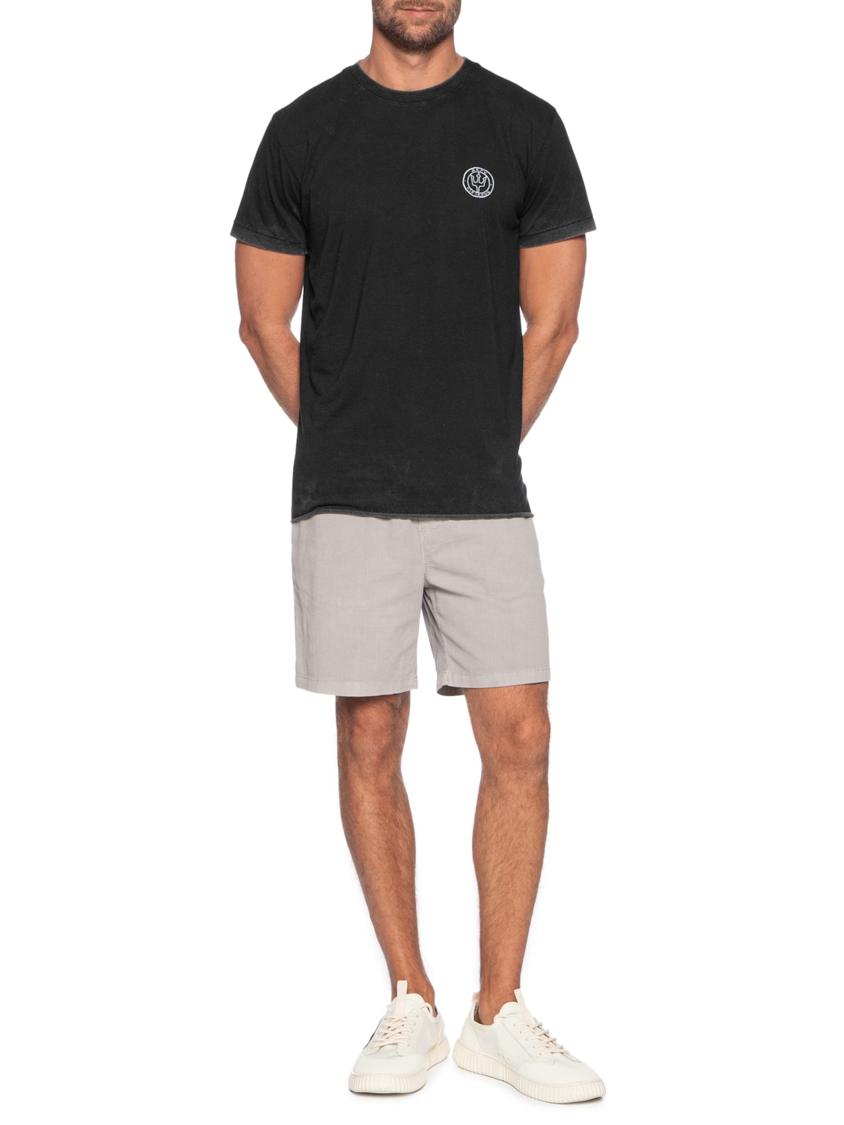 Camiseta Masculina Manga Curta Gola Careca Double Arpx Handmade Preto Osklen