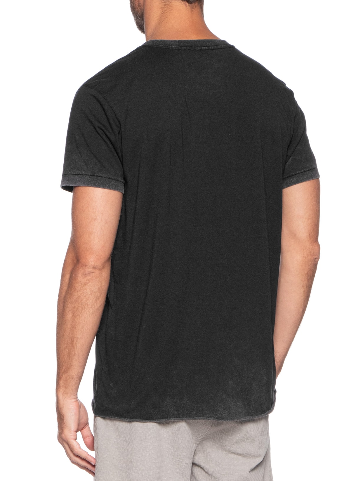 Camiseta Masculina Manga Curta Gola Careca Double Arpx Handmade Preto Osklen