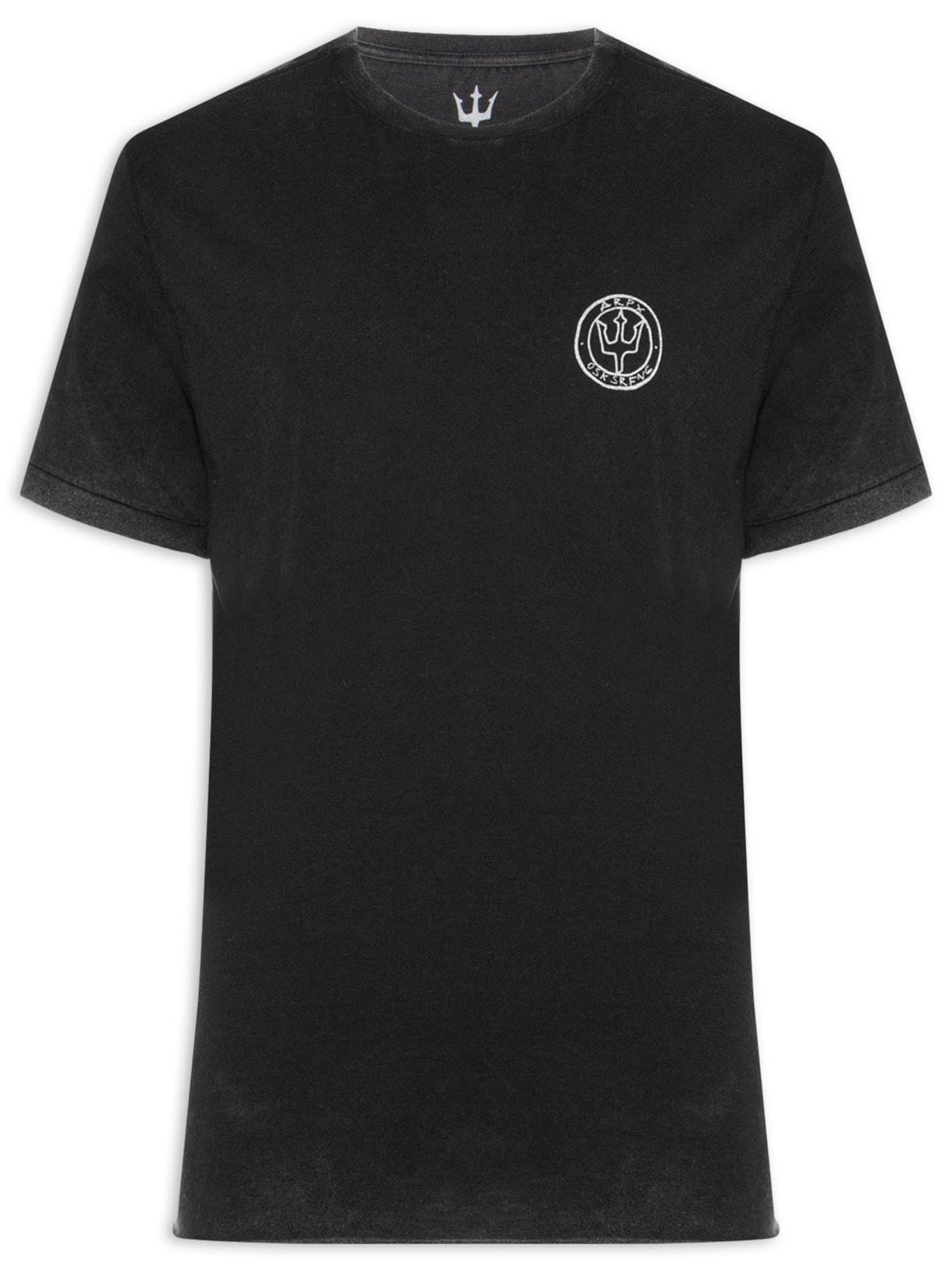 Camiseta Masculina Manga Curta Gola Careca Double Arpx Handmade - Preto