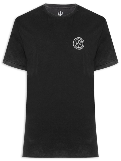 Camiseta Masculina Manga Curta Gola Careca Double Arpx Handmade - Preto