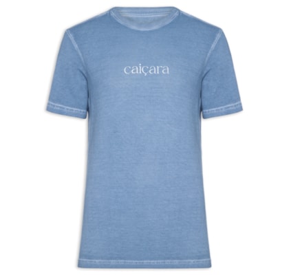 Camiseta Masculina Manga Curta Gola Careca Double Caiçara Watercolor - Azul