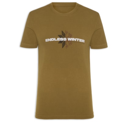Camiseta Masculina Manga Curta Gola Careca Double Endless Winter - Marrom