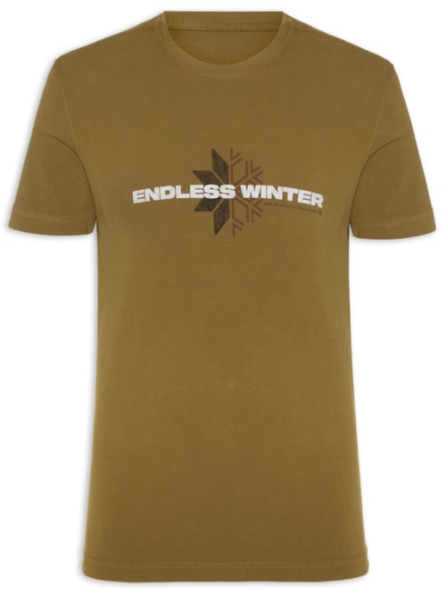 Camiseta Masculina Manga Curta Gola Careca Double Endless Winter - Marrom