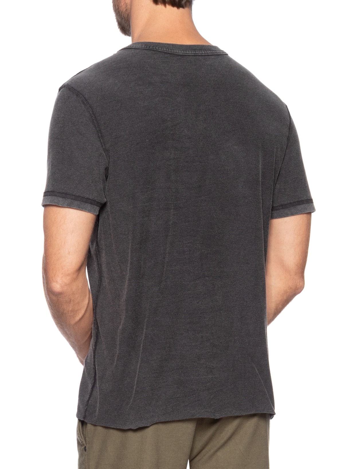 Camiseta Masculina Manga Curta Gola Careca Double Face Ride Fast  Preto Osklen