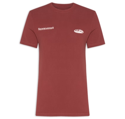 Camiseta Masculina Manga Curta Gola Careca Double Face Snowboarders - Vermelho