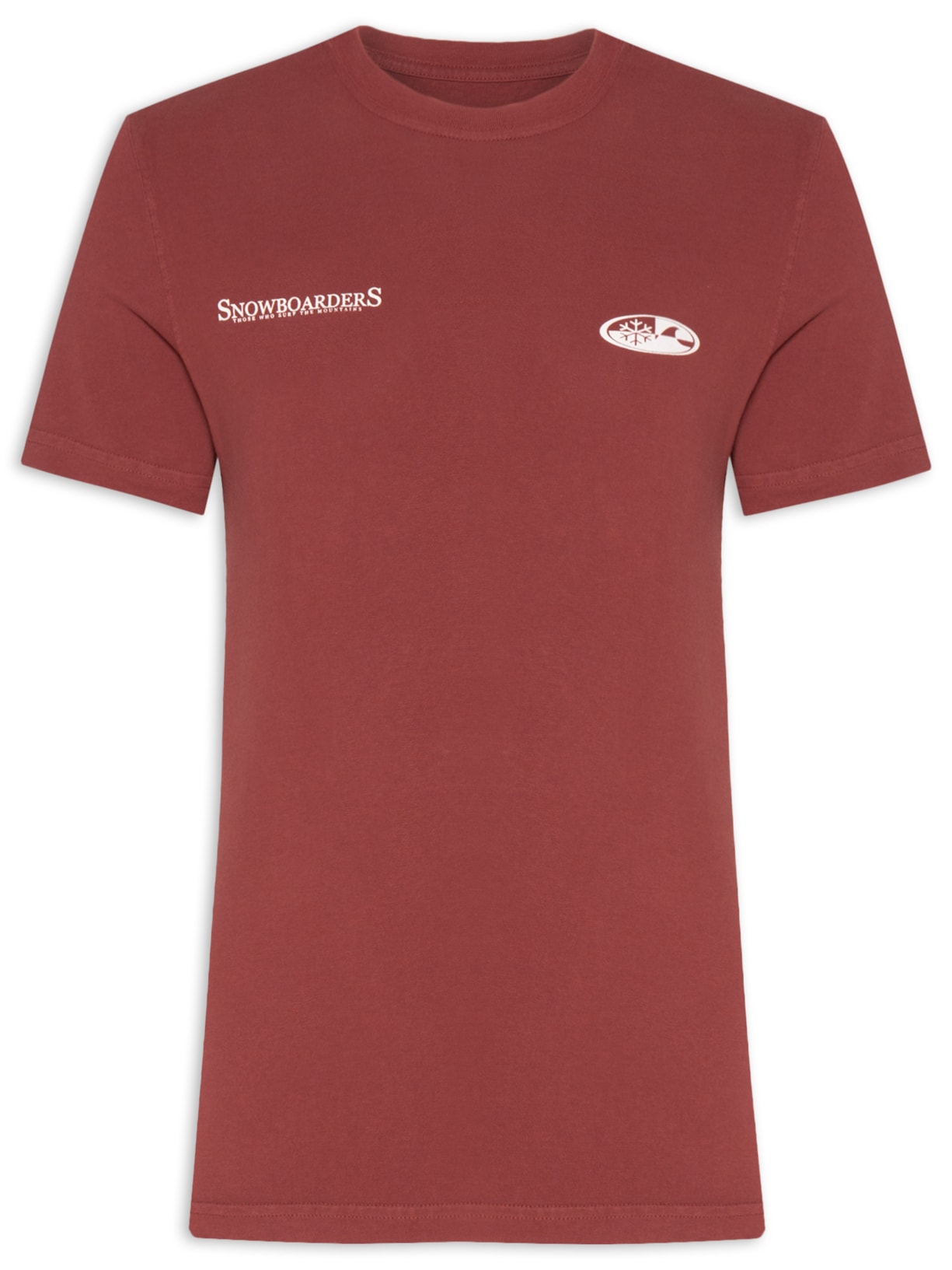 Camiseta Masculina Manga Curta Gola Careca Double Face Snowboarders - Vermelho