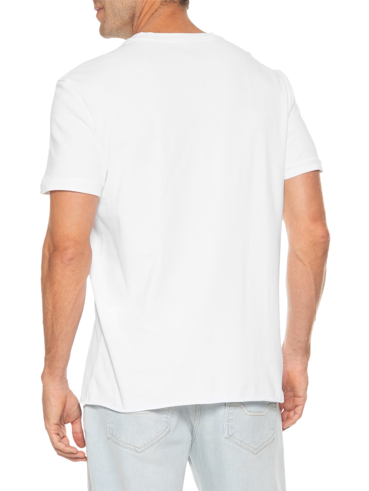 Camiseta Masculina Manga Curta Gola Careca Double Oceans Mc Branca Osklen
