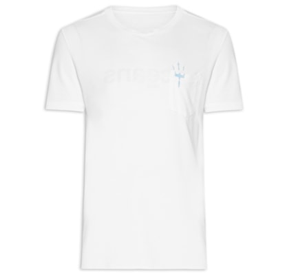 Camiseta Masculina Manga Curta Gola Careca Double Oceans Mc - Branca