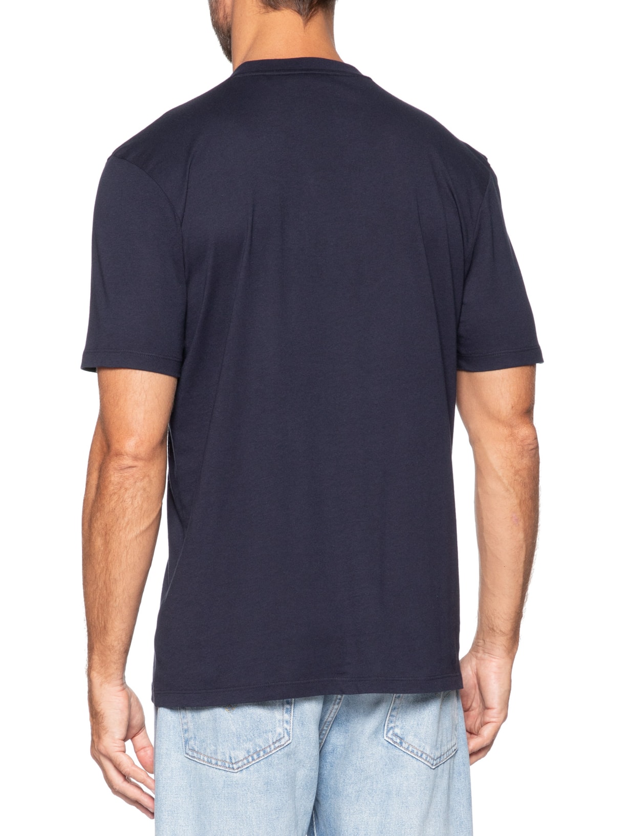 Camiseta Masculina Manga Curta Gola Careca Dulivio Azul Hugo