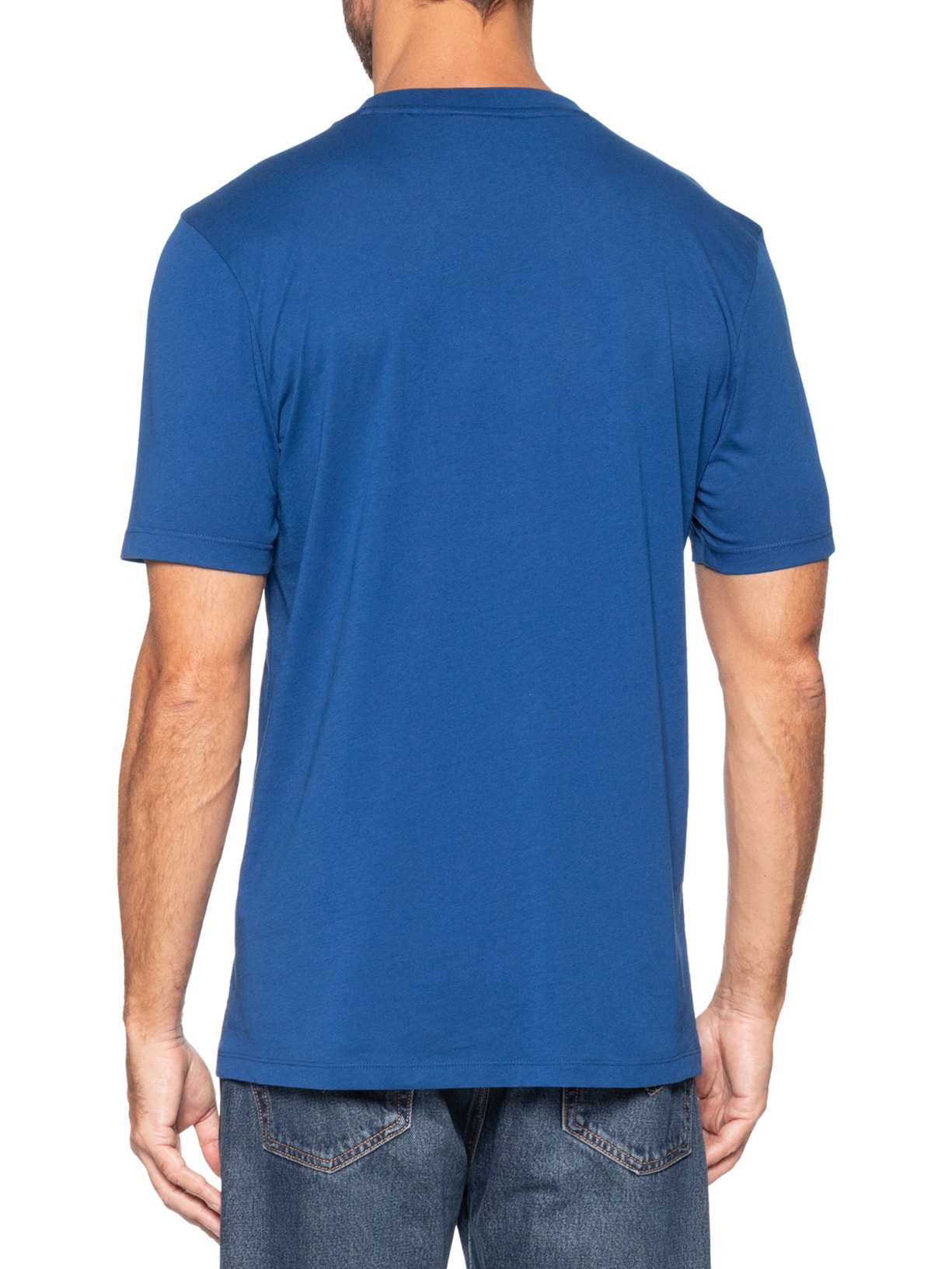Camiseta Masculina Manga Curta Gola Careca Dulivio Azul Hugo