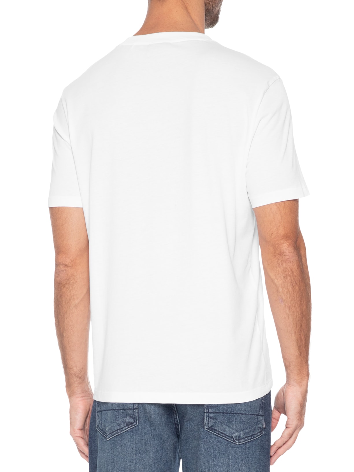 Camiseta Masculina Manga Curta Gola Careca Dulivio Branco Hugo