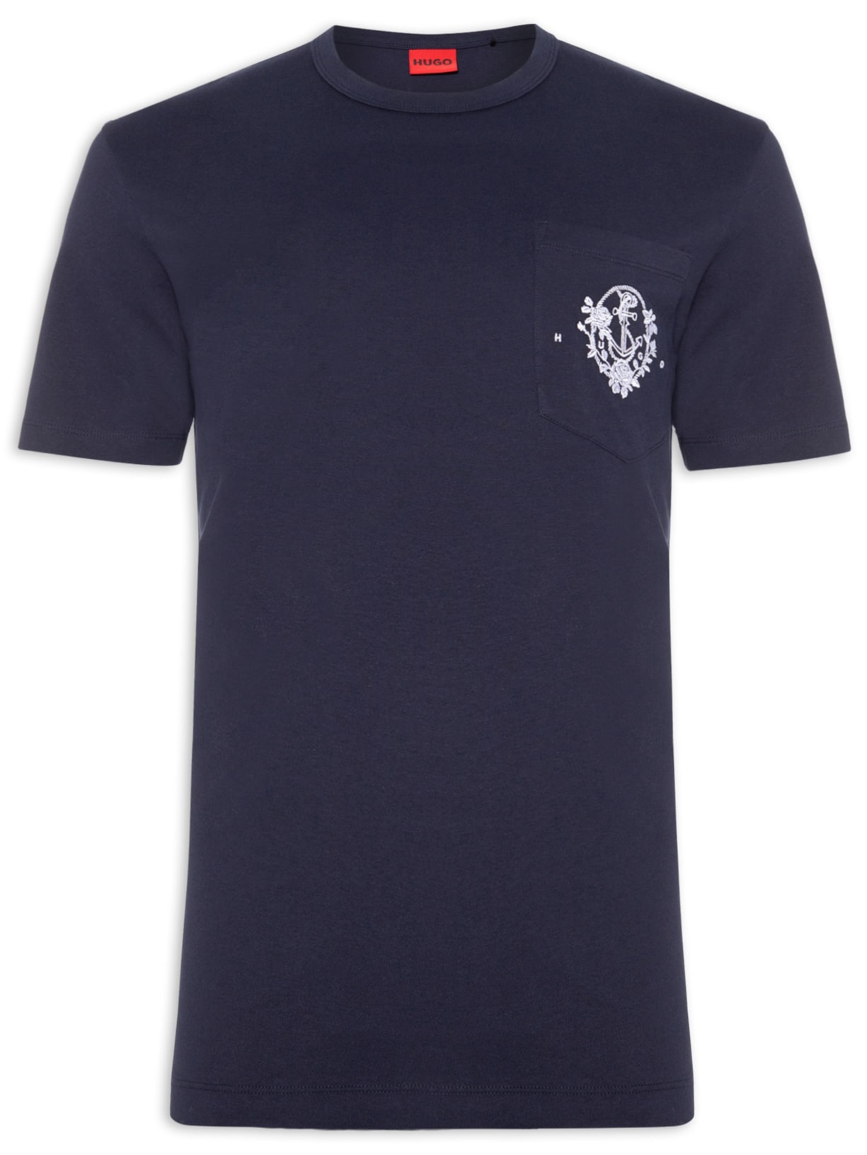 Camiseta Masculina Manga Curta Gola Careca Durstee Azul Hugo