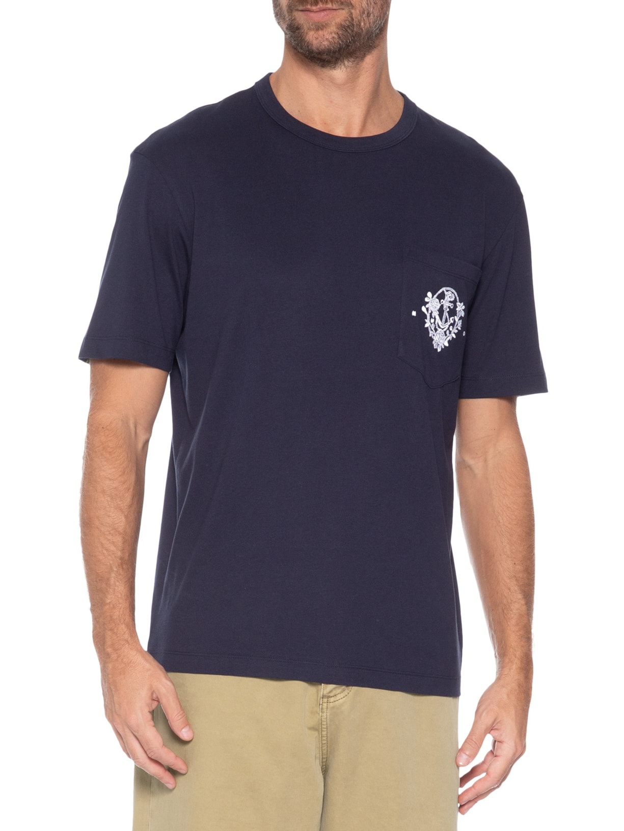 Camiseta Masculina Manga Curta Gola Careca Durstee Azul Hugo