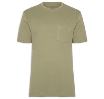 Camiseta Masculina Manga Curta Gola Careca E Basics Organic Cotton - Verde